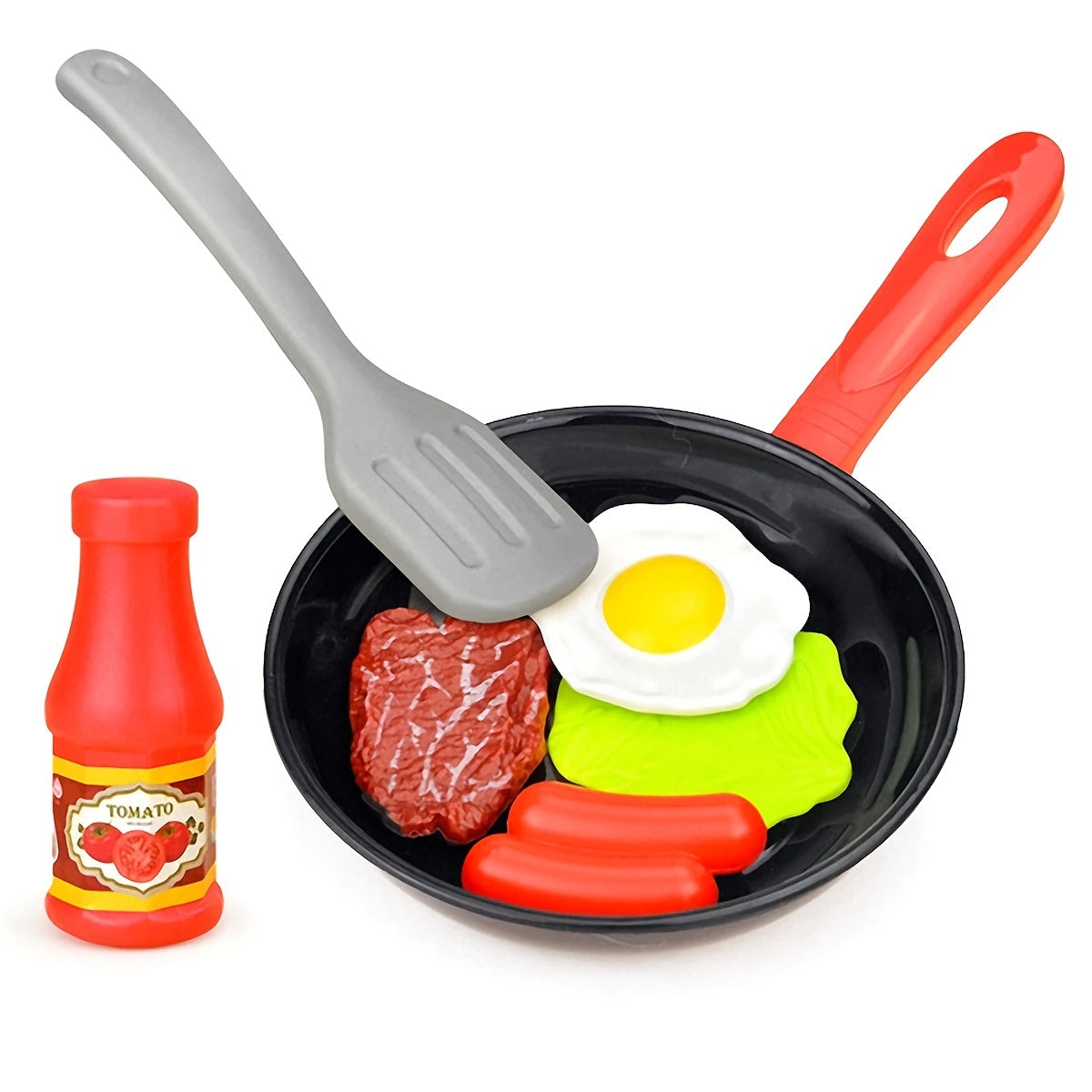 8 Uds. De juguetes de cocina para niños, utensilios de cocina de simulación, juego de juego, olla para juego de imitación, filete, pan vegetal, loro caliente, tortilla, regalo para niños