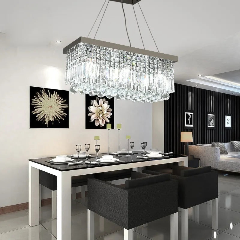 Lámpara LED de cristal moderna para comedor, lámpara colgante para el hogar, sala de estar, comedor, luces domésticas para dormitorio y cocina