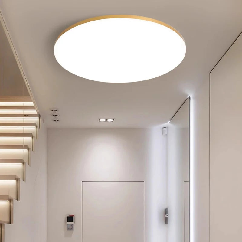 Lámpara de techo Led 110-265V Panel ultrafino luz Led para sala de estar dormitorio iluminación interior 20W 30W luces de techo redondas cuadradas