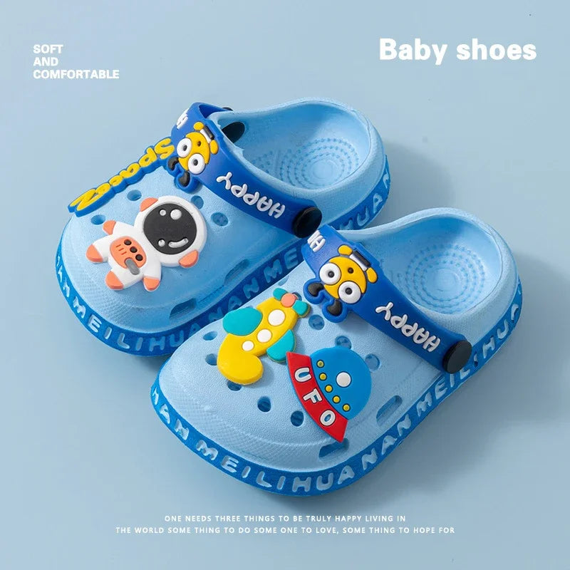 Zapatos Sandalias de suela blanda para bebé de dibujos animados para niños – Sandalias de punta cerrada antideslizantes ultraligeras para niños y niñas en la playa