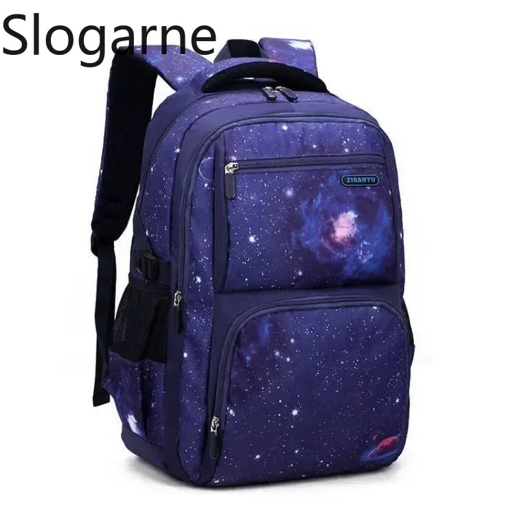Nuevo conjunto de 3 uds de mochilas para niños, bolso escolar con patrón de cielo estrellado para estudiantes, bolso escolar impermeable con bolsa de almuerzo, estuche para lápices