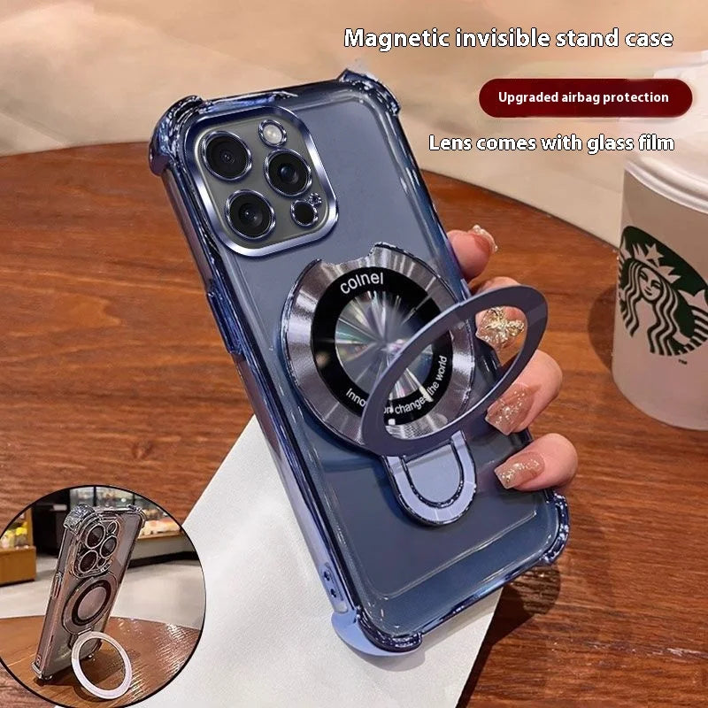 Para realme 15 Pro Funda de lujo galvanizada de silicona transparente soporte cubierta para realme 15Pro Funda de parachoques a prueba de golpes