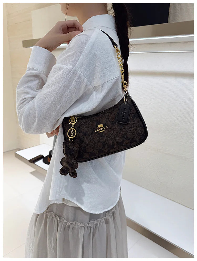 Bolso de mano de estilo de alta gama para mujer, nuevo modelo 2025, bolso cuadrado pequeño único y moderno, moderno, retro, simple y elegante, cr