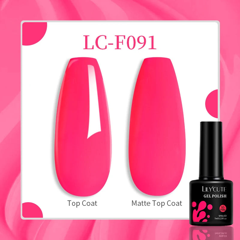 LILYCUTE-esmalte en Gel para uñas, barniz semipermanente para manicura, con LED UV, 129 colores, 7ML