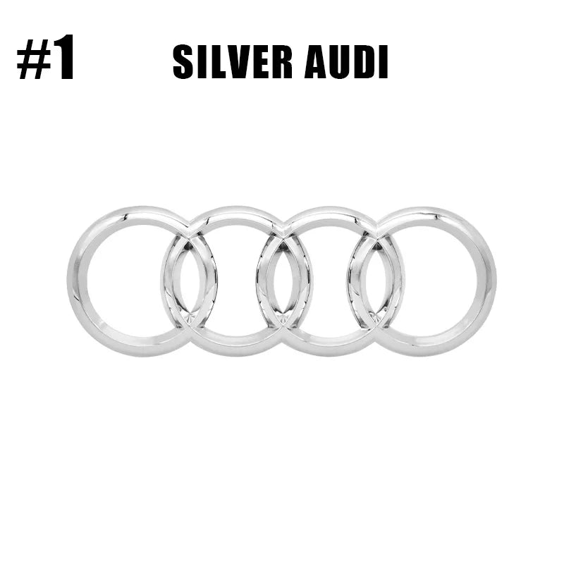 Emblema de Capó Delantero y Trasero para Coche, 4 Anillos, ABS, para Audi A3, A6L, A7, A1, A2, A8, A4, A5, Q3, Q5, Q8, Q7, Q2L, TT, Q6, RS3, RS4, RS5, RS6