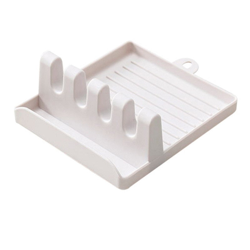 Soportes para cucharas de cocina, tenedor, espátula, estante, organizador, soporte para palillos de plástico, almohadilla antideslizante para cucharas