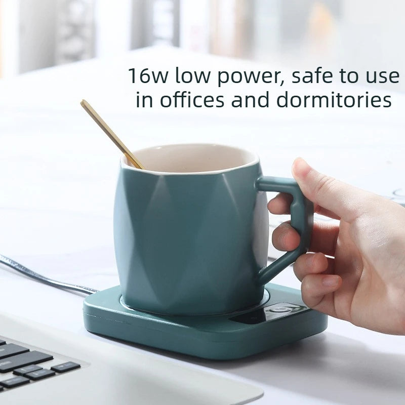 Calentador de Tazas Inteligente a 55 Grados, Enchufe EU/US 220V/110V, Almohadilla Térmica Aislada, Posavasos Calefactor para Leche, Café, Oficina, Té, Uso Doméstico