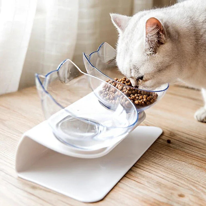 Cuenco doble antideslizante para perros y gatos, cuenco con soporte para alimentación de mascotas, cuenco de agua para gatos, cuencos para comida para mascotas, alimentador para perros, suministros de productos