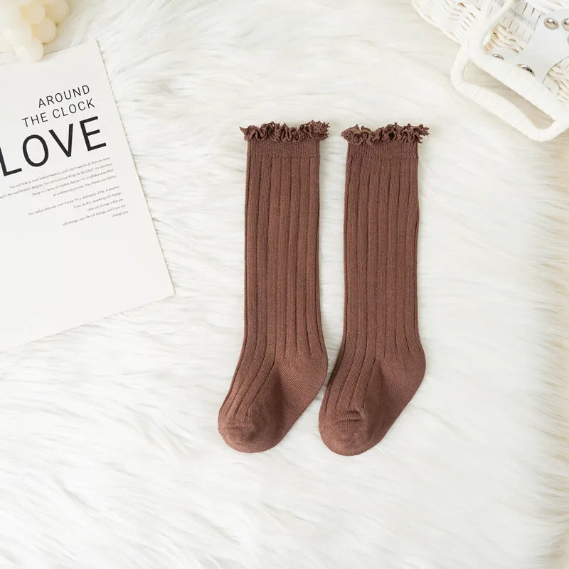 Calcetines Largos con Encaje para Niñas