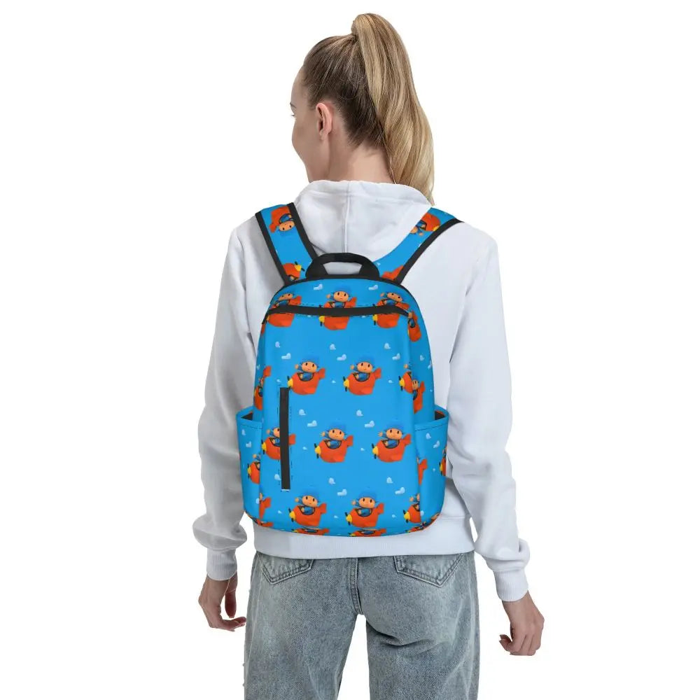 Mochila azul de dibujos animados de Pocoyo para niños, mochila de gran capacidad para niños, mochila escolar, bolsos de hombro para hombres y mujeres