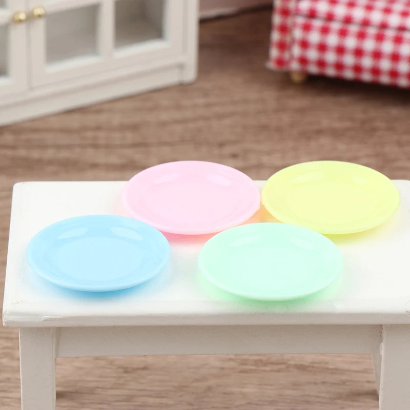 Mini platos de comida para casa de muñecas, plato de comedor de simulación para casa de muñecas, accesorios de cocina, juguetes para juego de imitación, 5 uds.