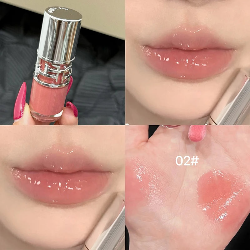 Brillo Labial Efecto Espejo, Resistente al Agua y de Larga Duración, No se Pega a la Taza, Textura Sedosa, Efecto de Maquillaje Natural