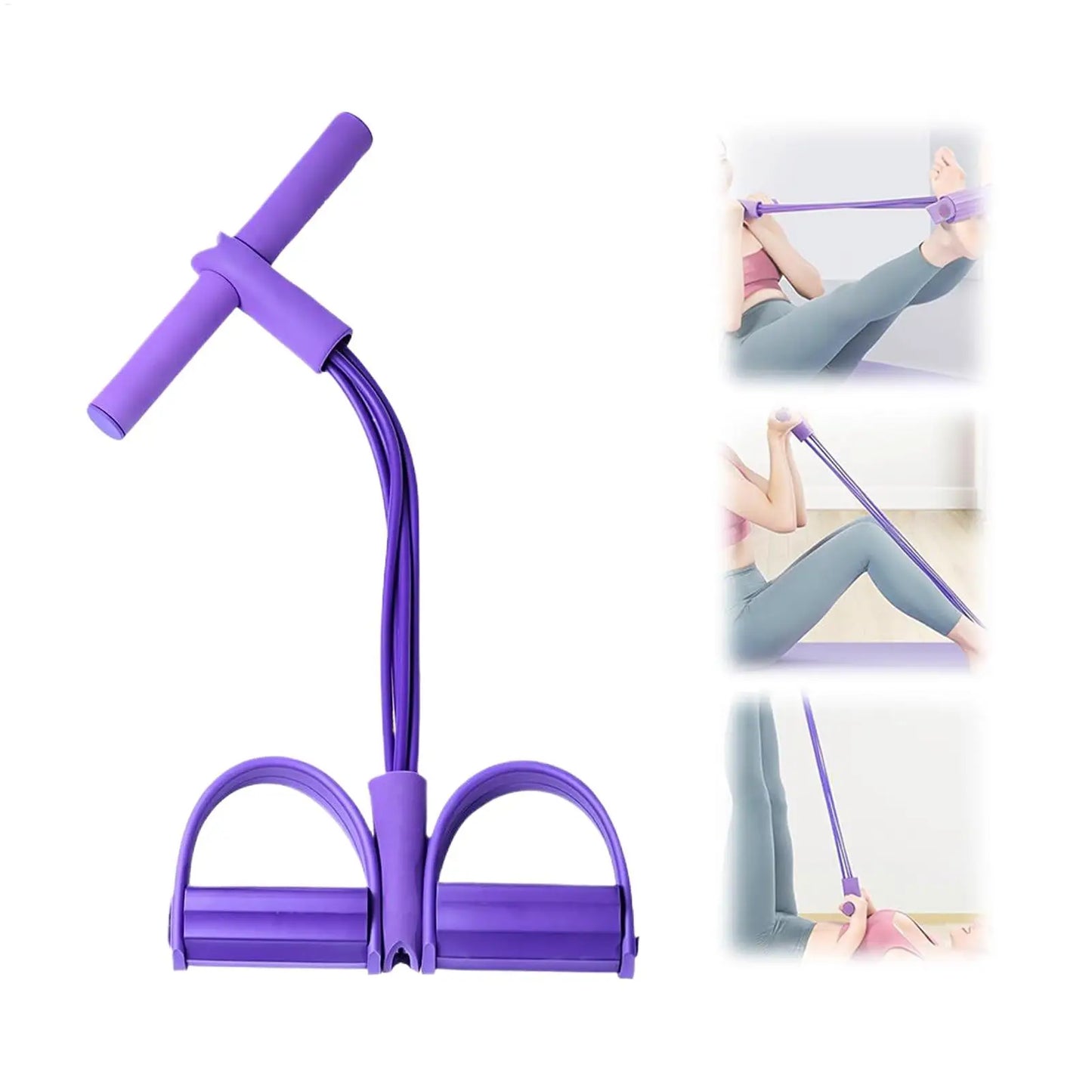 Bandas de resistencia para Fitness, extractor de Pedal de 4 tubos, asas de banda de resistencia para ejercicio, cuerda adjunta, equipo de entrenamiento para sentarse en el hogar