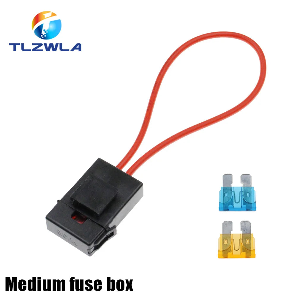Caja de fusibles de coche mediana ATC, 18/16AWG, alambre de cobre, 32V, portafusibles pequeño con fusible y cuchilla para coche, 1A, 2A, 3A, 5A, 7,5a, 10A, 15A, 20A, 25A