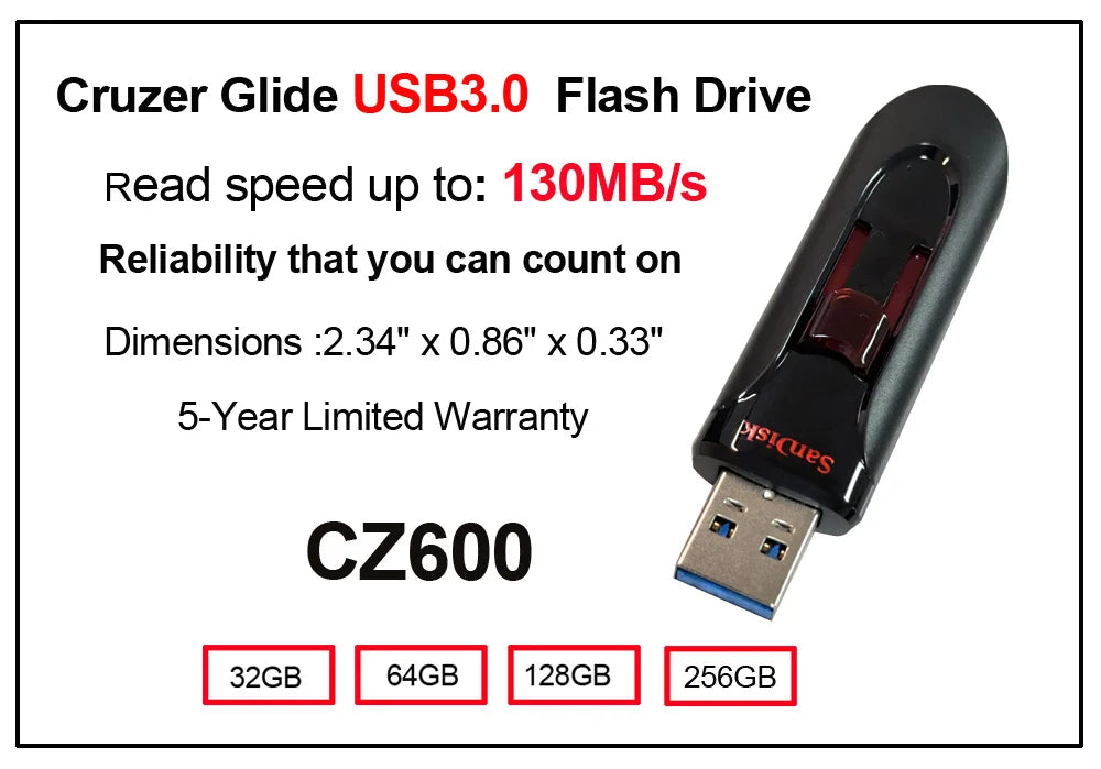 Unidad flash USB SanDisk USB 3,0, 512GB, 256GB, 128GB, 64GB, 32GB, Super Mini Pen Drive, memoria USB de alta velocidad usb3.1, disco U