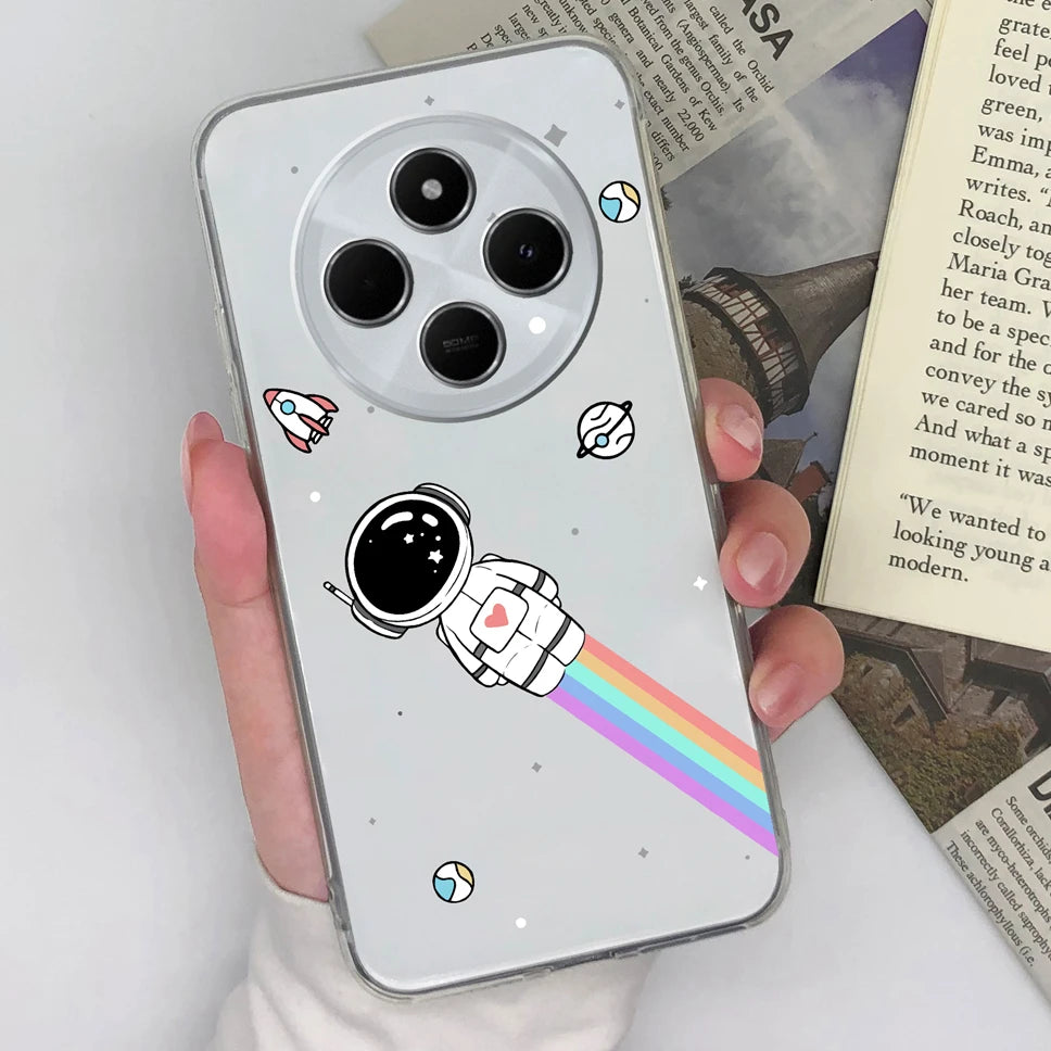 Funda de teléfono para Redmi 14C 4G, cubierta trasera creativa, transparente, suave, delgada, de silicona TPU, a prueba de golpes, protectora para Redmi14C