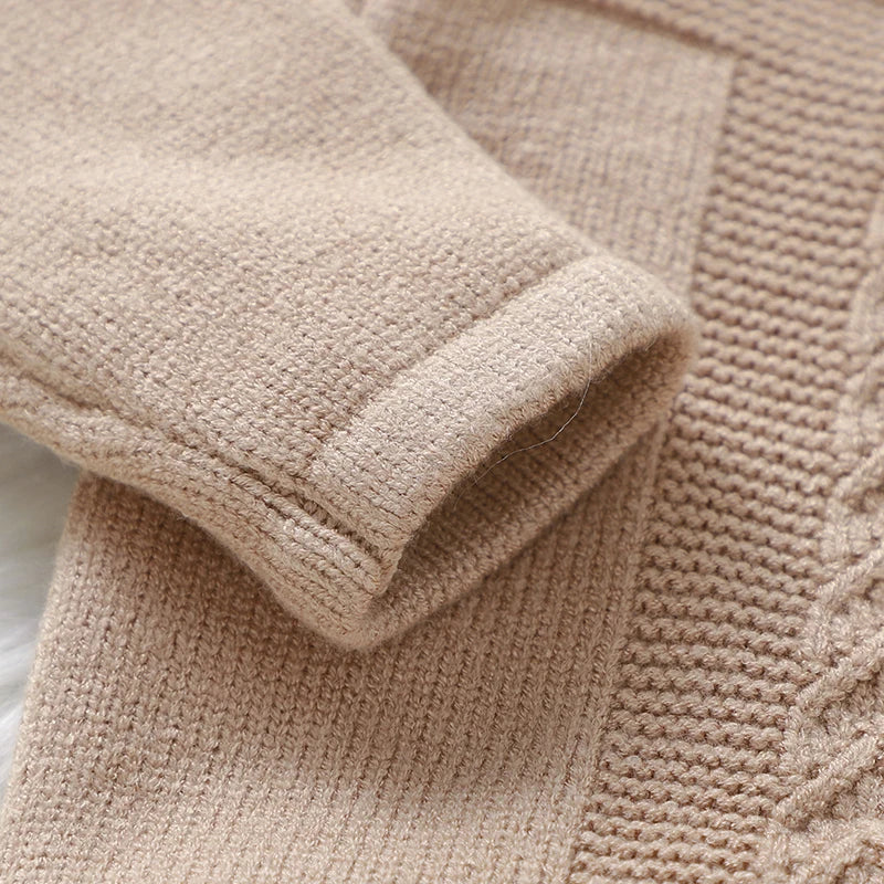 Conjuntos de ropa para niñas pequeñas, suéteres lisos de manga larga, cárdigans y pantalones, trajes tejidos para recién nacidos de 0 a 9m, chándales de 2 uds.