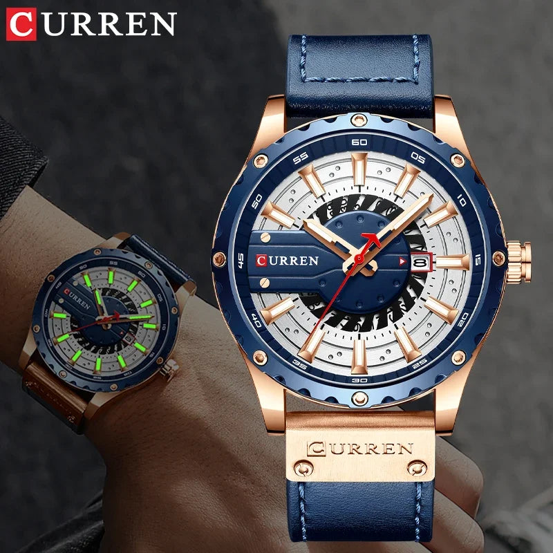 Marca CURREN, reloj de cuarzo para hombre, nueva moda, resistente al agua, informal, de negocios, militar, reloj para hombre, relojes con fecha automática, reloj Masculino
