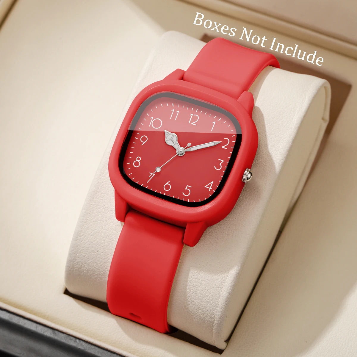 Relojes de Mujer con banda de silicona de Color caramelo a la moda, Reloj de pulsera de cuarzo con esfera cuadrada para Mujer, Reloj para niñas