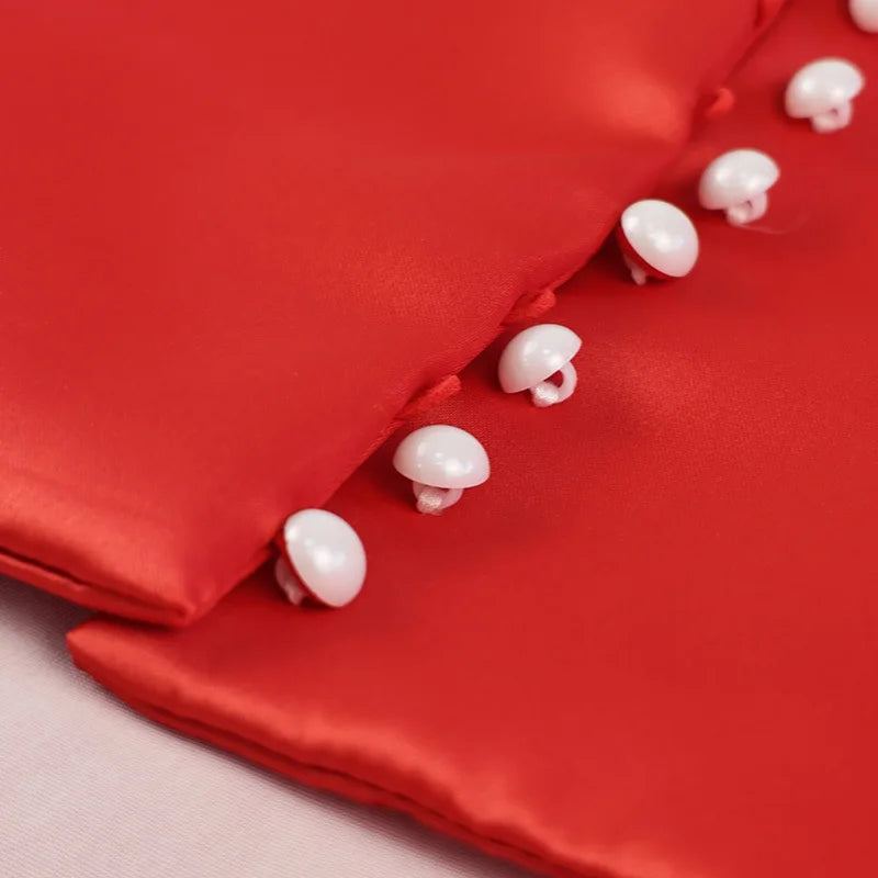 Minivestido elegante con lazo blanco para mujer, vestidos cortos de lujo, vestidos informales negros y rojos para fiesta de noche, cumpleaños y verano