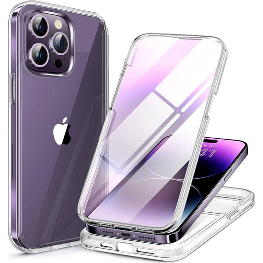 Funda Transparente 360 de Cuerpo Completo para iPhone 17, 17 Air, 17 Pro, 17 Pro Max, Carcasa Antigolpes Transparente, Protector de Teléfono Delgado y Resistente a Impactos