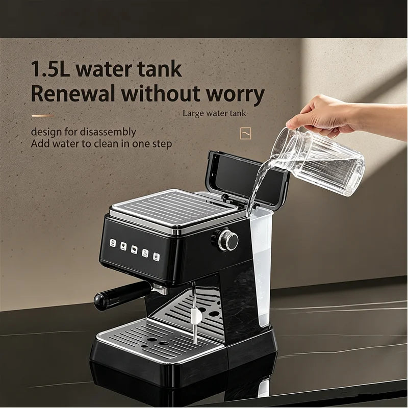 Cafetera Espresso de 20 Bares de Presión, Calentamiento Rápido en 20s, Extracción Automática, Espumador de Leche, Cafetera Barista para el Hogar, Tanque de Agua de 1.5L