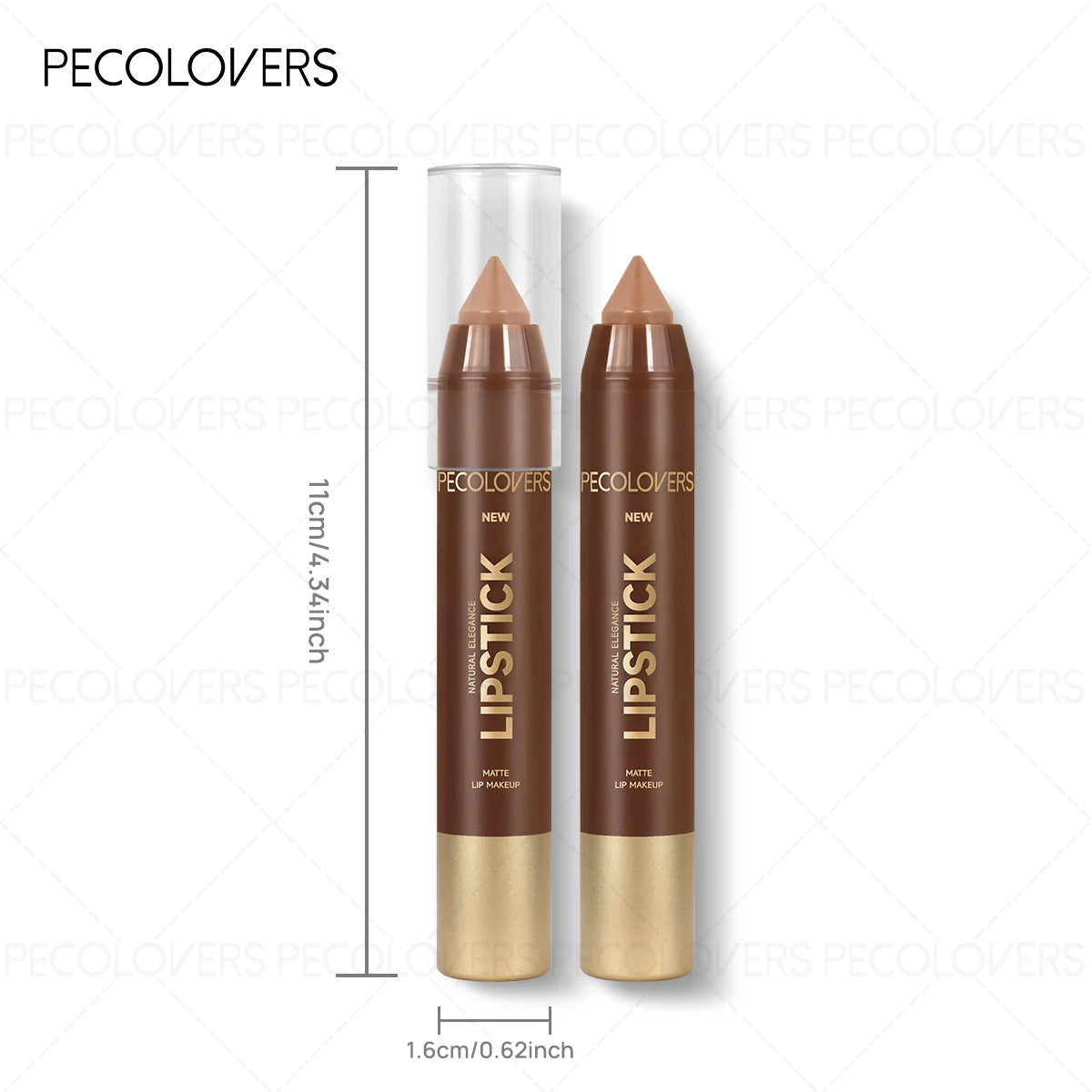 Delineador de labios y lápiz labial 2 en 1 (1 unidad): acabado mate, para definir el contorno de labios, se adapta a estilos de maquillaje de otoño e invierno
