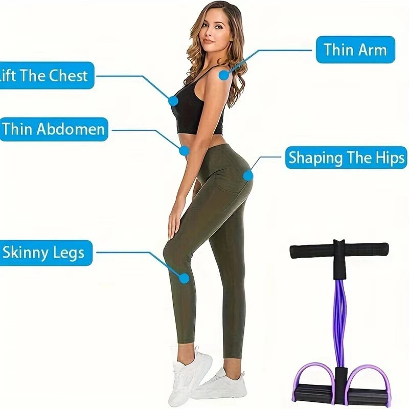 Cuerda de tensión multifunción, tirador de Pedal de Yoga elástico de 6 tubos, banda de resistencia, cuerda de tensión de látex Natural, equipo de Fitness