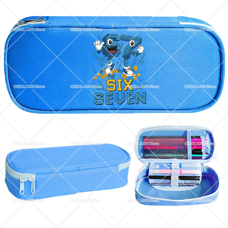 Estuches para lápices Ruba A Brainrot, dibujos animados 67 Six Seven, bolsas para bolígrafos de gran capacidad, bolsa para lápices para niños y niñas, suministros de papelería escolar, regalo