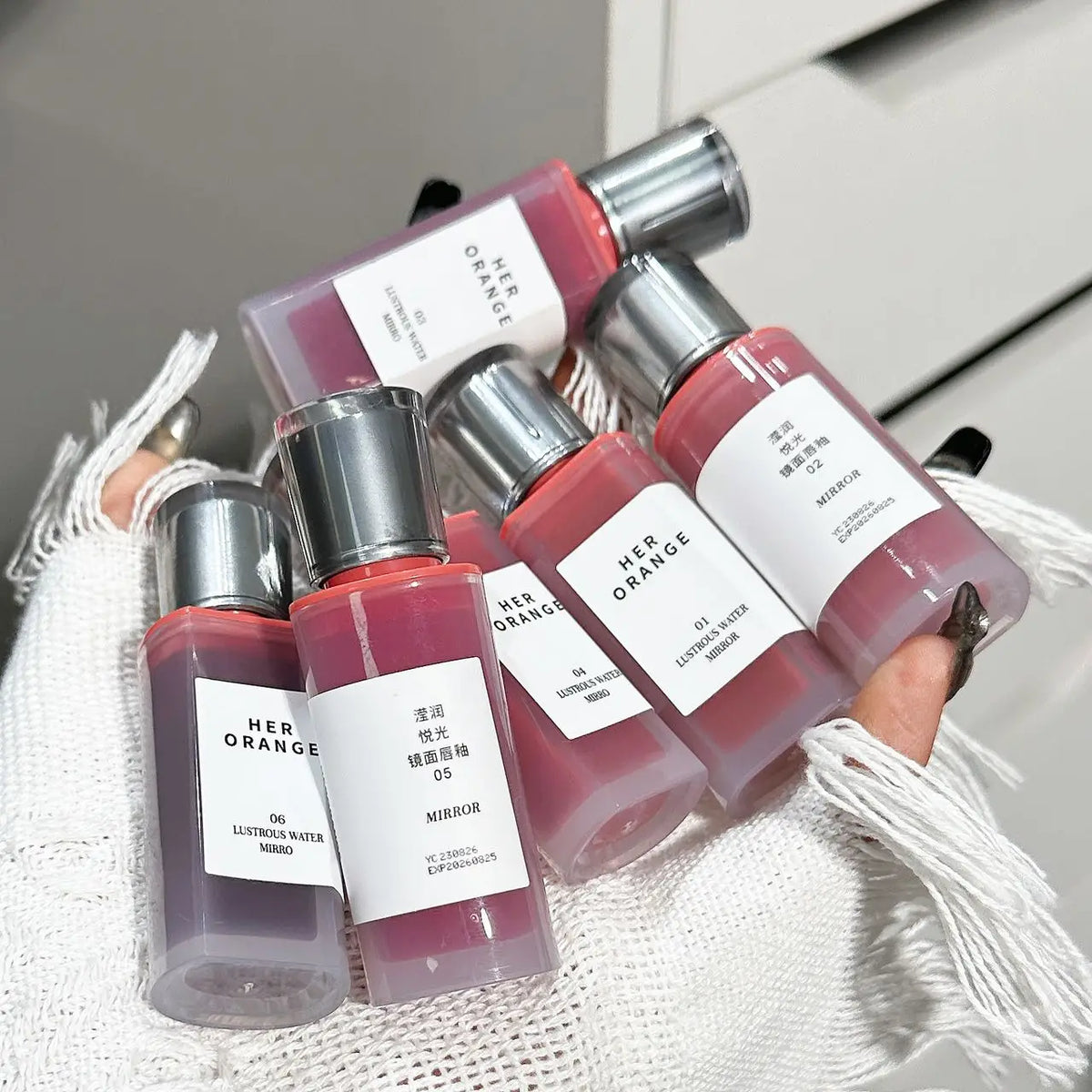Tinte Labial Hidratante con Brillo Herorange, Textura Acuosa, Labios Voluminosos con Efecto Cristal, Larga Duración, No Reseca, Maquillaje Diario para Citas