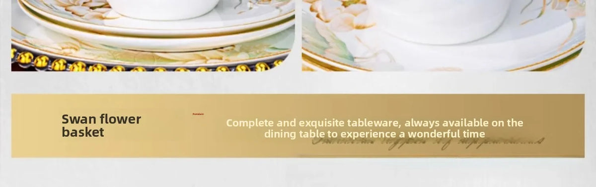 Nuevo juego de vajilla de cerámica estilo chino, juego de regalo para el hogar y eventos empresariales, juego completo de tazones de porcelana fina.