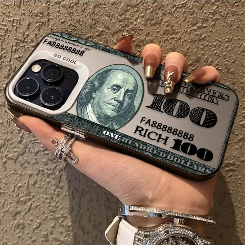 Funda de teléfono de PC con diseño Popular de dólar para iPhone 15 16 14 Plus 16E 13 12 Pro Max, cubierta dura mate a prueba de golpes para teléfono USD