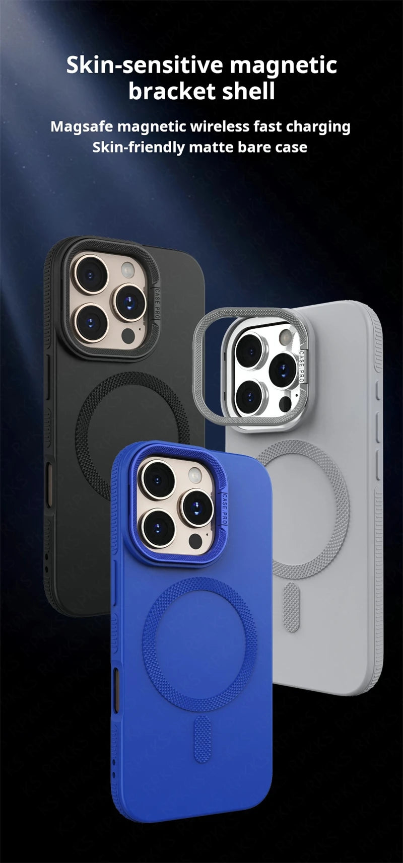 Soporte de marco de lente para funda de teléfono de carga Magsafe para iPhone 16 15 14 13 12 11 Pro Max cubierta de silicona suave dorada magnética del desierto
