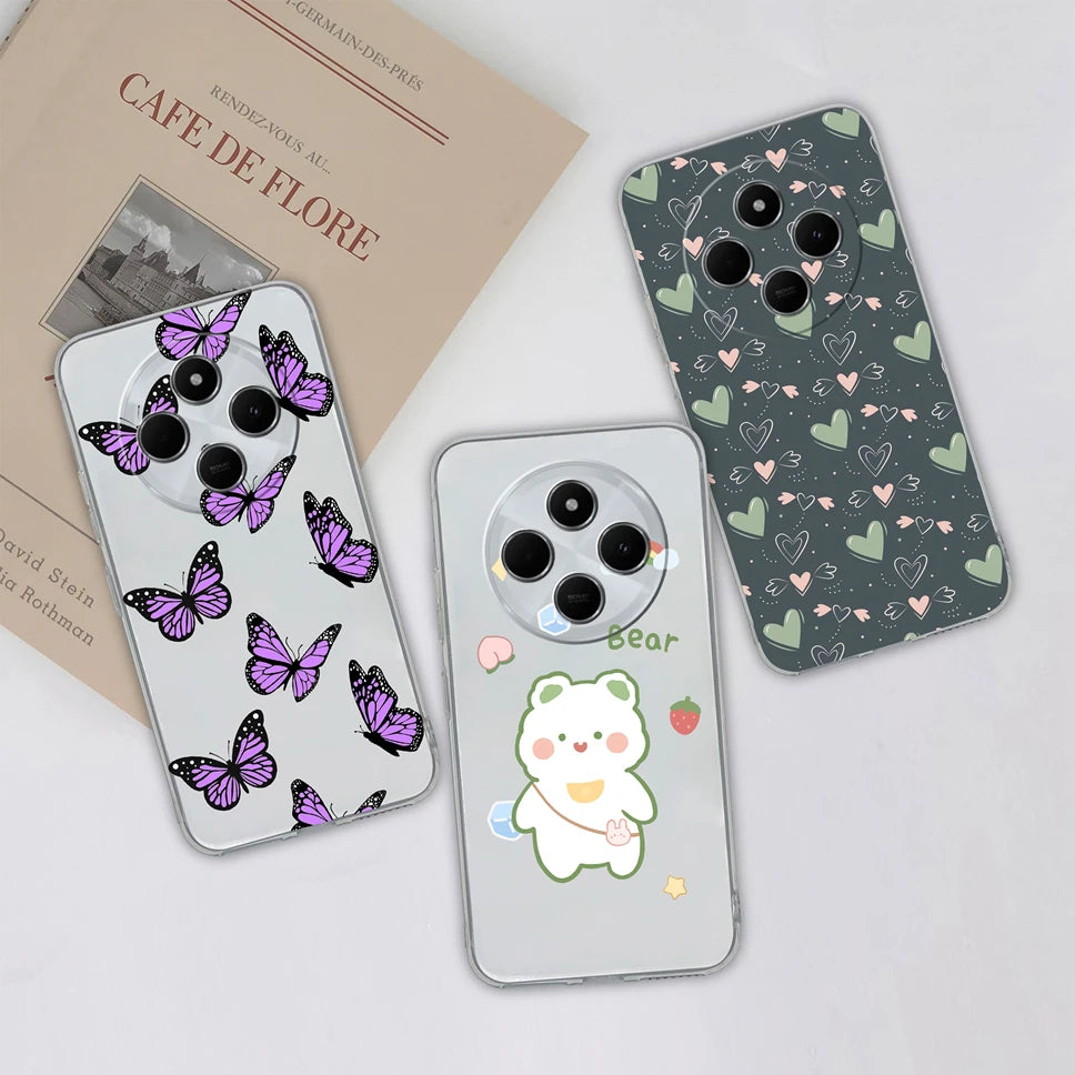 Funda de teléfono para Redmi 14C 4G, cubierta trasera creativa, transparente, suave, delgada, de silicona TPU, a prueba de golpes, protectora para Redmi14C