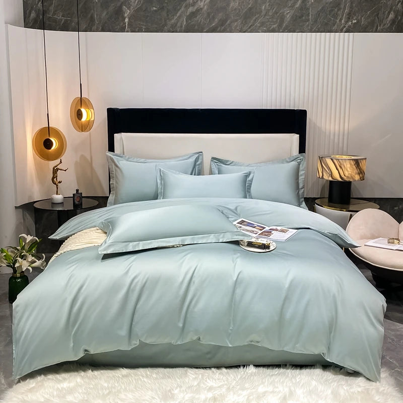 Juego de cama de lujo 100% algodón egipcio funda nórdica funda de almohada Ru Europa doble tamaño Queen King ropa de cama juegos de sábanas suaves