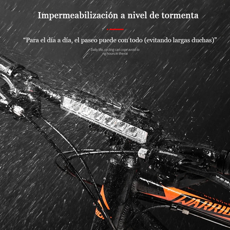 Luz delantera de bicicleta, 5200 lúmenes, 8000 mAh, resistente al agua, antorcha de conducción nocturna, carga USB, accesorios de luz para bicicleta de carretera, equipo de ciclismo