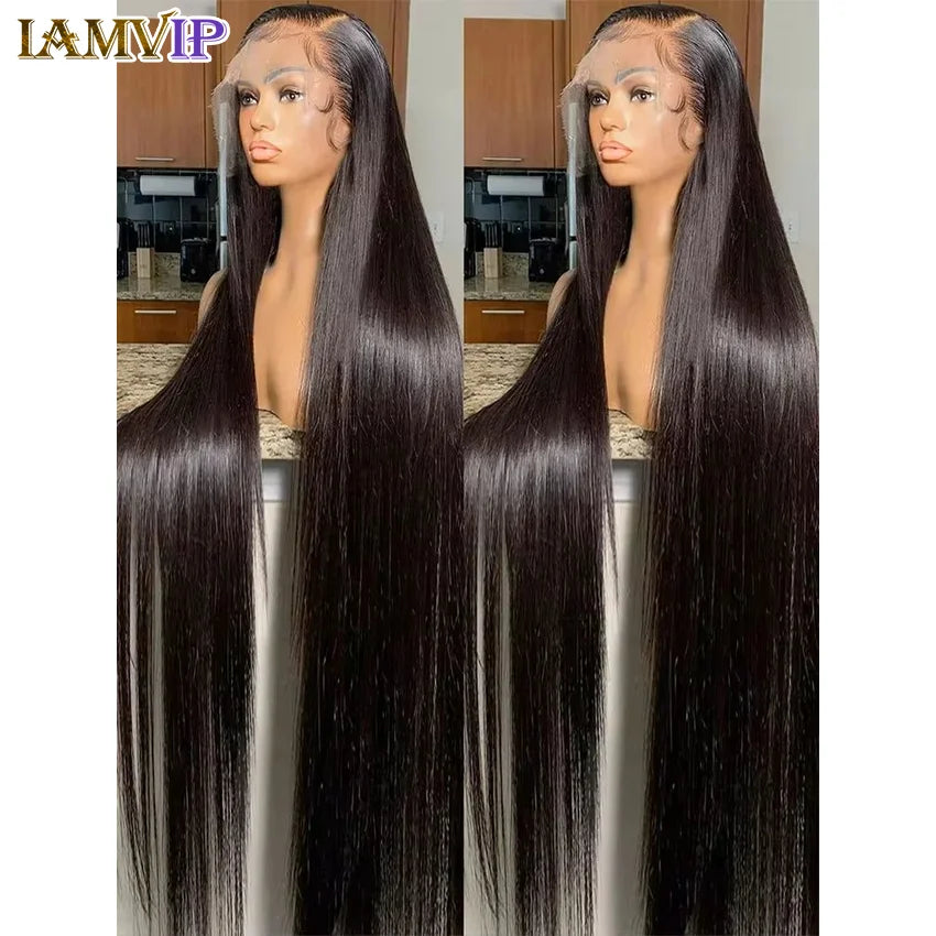 Peluca Frontal de encaje HD de 220 de densidad, pelucas de cabello humano liso de hueso, peluca de pelo de bebé suave Frontal transparente HD 13x4 13x6 pulgadas