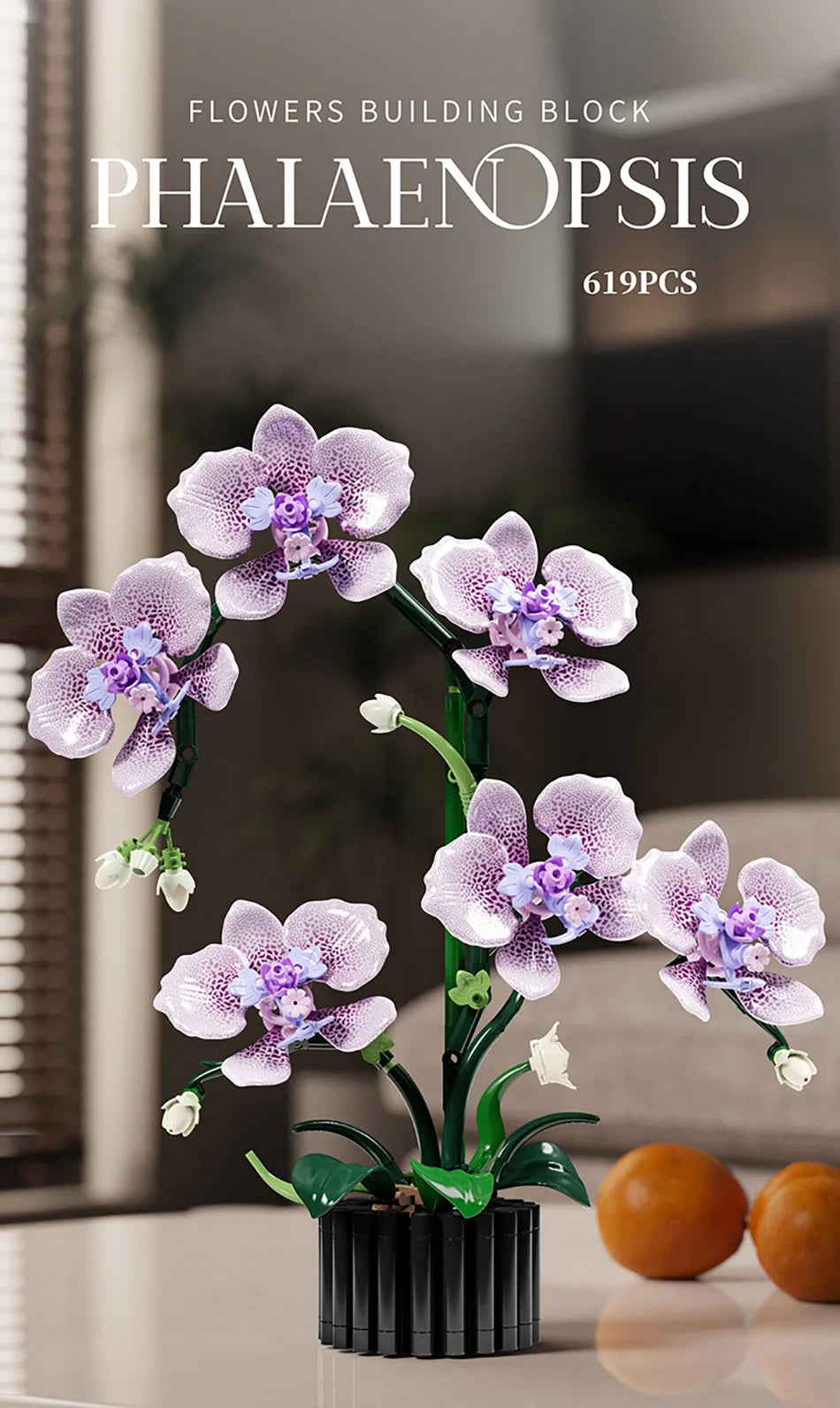 Orquídea creativa Cymbidium flores eternas planta en maceta bloques de construcción simulación Phalaenopsis DIY ladrillos juguetes regalo de San Valentín