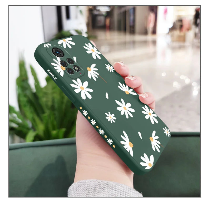 Funda de teléfono con diseño de margaritas para Xiaomi Redmi Note 14 13 12 12S 11 11S 10 10A 10T 10S 9T 9 8 7 Pro Plus 10C 4G 5G