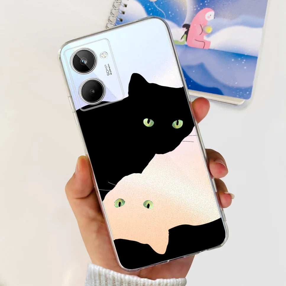 Para Realme 10 4G RMX3630 funda de teléfono suave de silicona TPU a prueba de golpes para Realme 10 funda protectora trasera con diseño de dibujos animados bonitos
