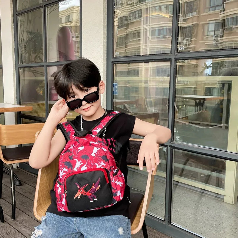 Mochila personalizada para niños y niñas, nueva mochila moderna con diseño de dinosaurio de dibujos animados para guardería