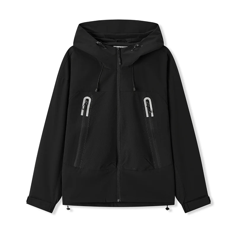 Chaqueta Semir para hombre, deporte al aire libre, holgada, con capucha, malla de retales, Top texturizado de otoño 2025, chaquetas de ropa para hombre