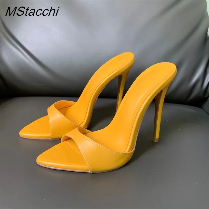 Zapatillas de tacón súper alto para mujer, zapatos de verano con punta abierta, sandalias de tacón de aguja de colores combinados, zapatos sexis de fiesta para mujer, zapatos de tacón de lujo para mujer
