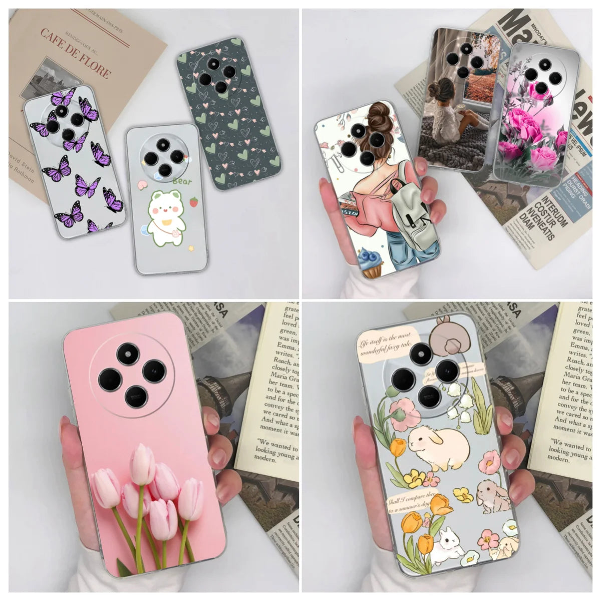 Funda de teléfono para Redmi 14C 4G, cubierta trasera creativa, transparente, suave, delgada, de silicona TPU, a prueba de golpes, protectora para Redmi14C