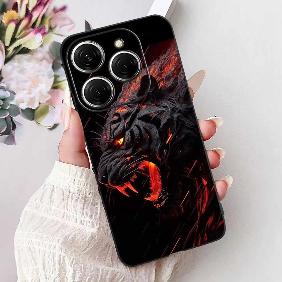 Para Tecno Spark 20c 20 Pro Plus Spark20 Pro Funda de teléfono Funda trasera de goma suave Mujer moda patrón de dibujos animados Funda de parachoques