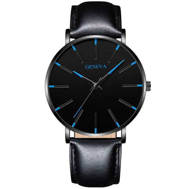 Reloj de pulsera de cuarzo para hombre minimalista ultrafina