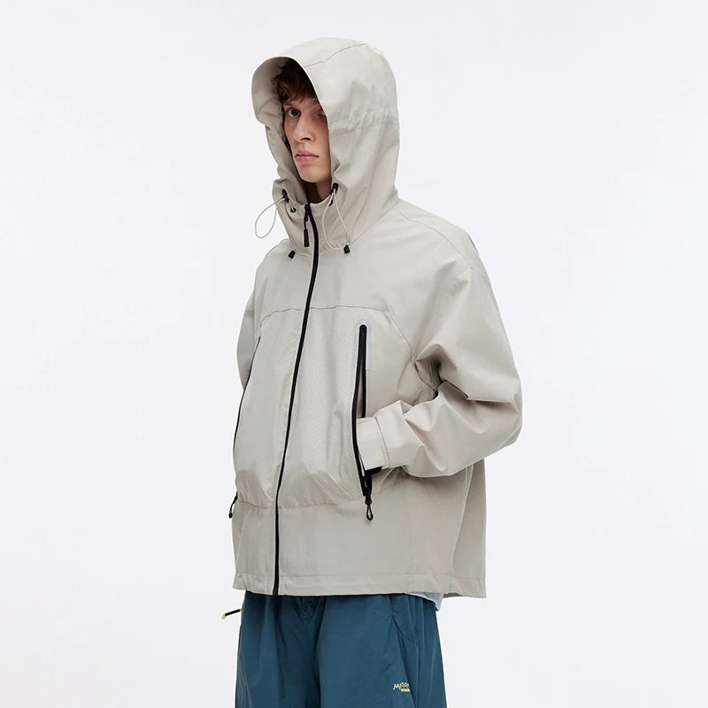 Chaqueta Semir para hombre, deporte al aire libre, holgada, con capucha, malla de retales, Top texturizado de otoño 2025, chaquetas de ropa para hombre