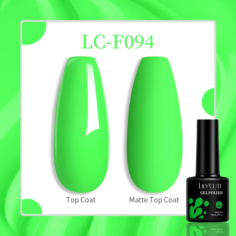 LILYCUTE-esmalte en Gel para uñas, barniz semipermanente para manicura, con LED UV, 129 colores, 7ML