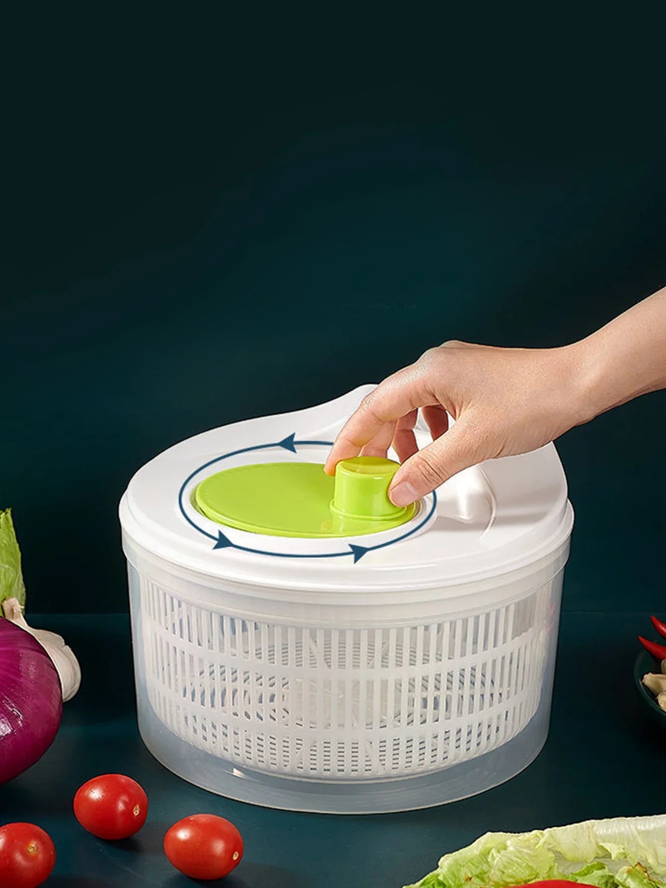 Deshidratador de verduras para el hogar, cesta de drenaje Manual creativa para ensalada de agua, secador de frutas, manivela de mano, Gadget de cocina para el hogar