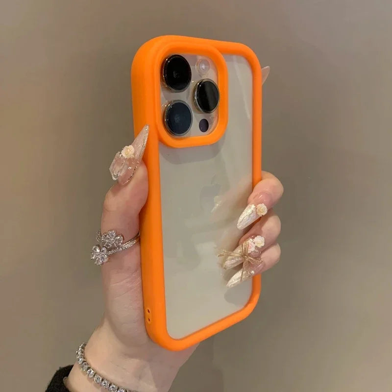 Funda de teléfono dura transparente de lujo para iPhone 16, 15, 14, 13, 12 Pro Max Plus, fundas de parachoques transparentes a prueba de golpes, funda coque